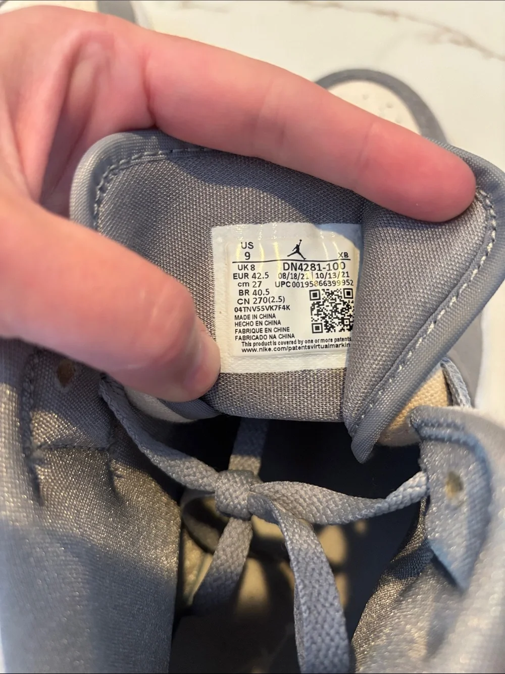Jordan High-Top Sneakers in Grey and Cream